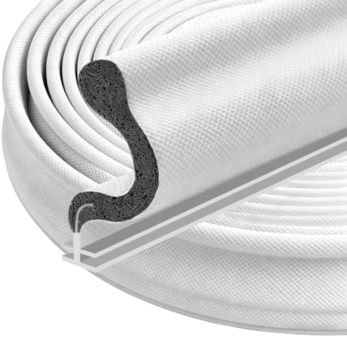 19.7FT Weather Stripping Door Seal: Sound Proof Draft Blocker Kerf Weather Stripping for Exterior Front Door, Large Gap Seal, Easy to Install (White)
