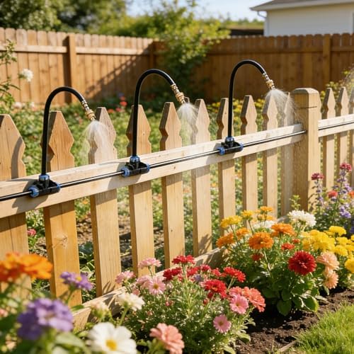 360° Adjustable Drip Irrigation System 50FT Garden Watering System with 15 Nozzles, Garden Irrigation System, Greenhouse Accessories, Greenhouse Drip Irrigation Kit for Yard, Lawn, Plants (50FT)