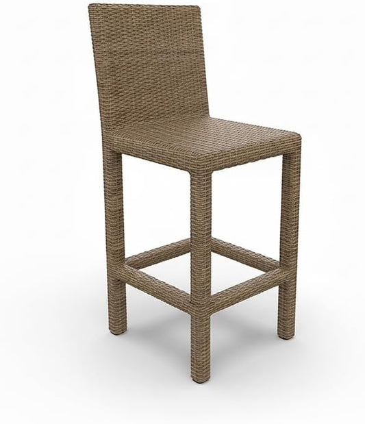 Covers & All Universal 30" Armless Bar Stools, 8 mm Willow Flat Wicker Patio Furniture Designed for Deck and Garden Dining and Durable Outdoor Furniture for Poolside Bar (22" L x 18" W x 47" H)