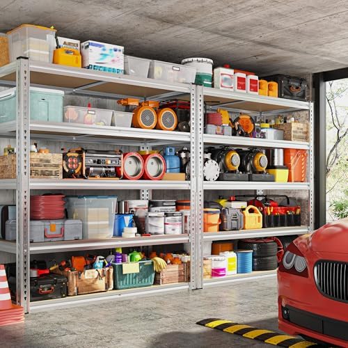 REIBII 2500LBS Garage Shelving,40"W Rust-Proof Storage Shelves For Basement