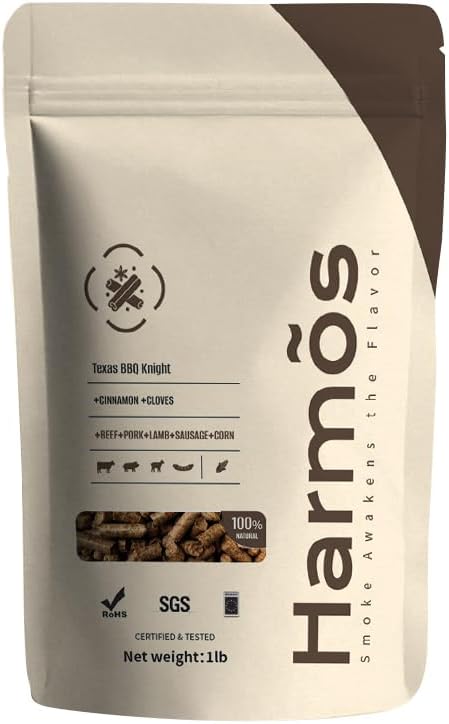 Harmos 4-Wood Pellets with Cinnamon & Clove – Premium Hardwood Pellets for Ninja Grill, Smoker & Backyard BBQ, Resealable Bag, 2-Pack