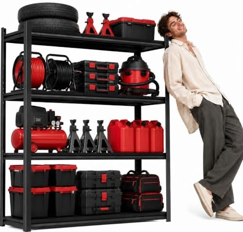 Garage Shelving, Heavy Duty Adjustable Boltless Metal Storage Shelves