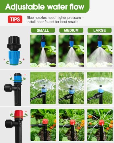 240FT Drip Irrigation System Kit, Quick-Connect Garden Watering System