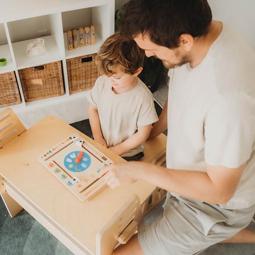 Montessori & Me Wooden Weather Board for Toddlers – Preschool Weather Chart & Daily Calendar for Kids, Interactive Toddler Calendar with Days of the Week, Months, Seasons & Temperatures
