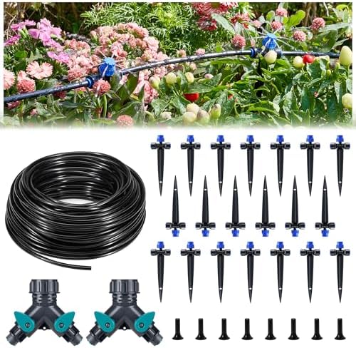 HIRALIY 80ft Push-to-Connect Drip Irrigation Kit