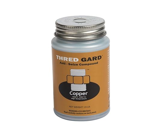 Gasoila Thred Gard Copper-Based Anti-Seize & Lubricating Compound with Brush Applicator, 1/4 lb – High-Temperature Resistant Up to 1000°F, Non-Dripping, Non-Hardening Formula for Nuts, Bolts, Valves
