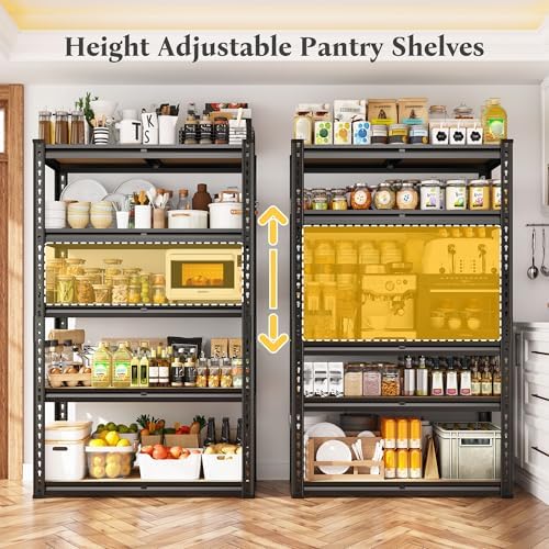 REIBII Storage Shelves with Smooth Edges for Garage Basement Shed Pantry