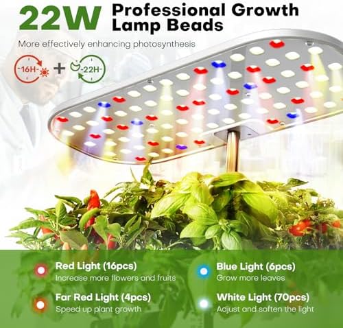 Ahopegarden Hydroponics Growing System: 12 Pods with Touch Control Panel