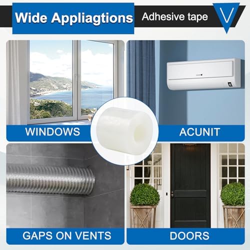 Window Insulation Tape for Winter Heavy Duty Weather Stripping Sealing Film Tape Draft Stopper 3 in x 105 Ft Keep Warm & Save Energy Easy Apply & Remove for Doors and Windows