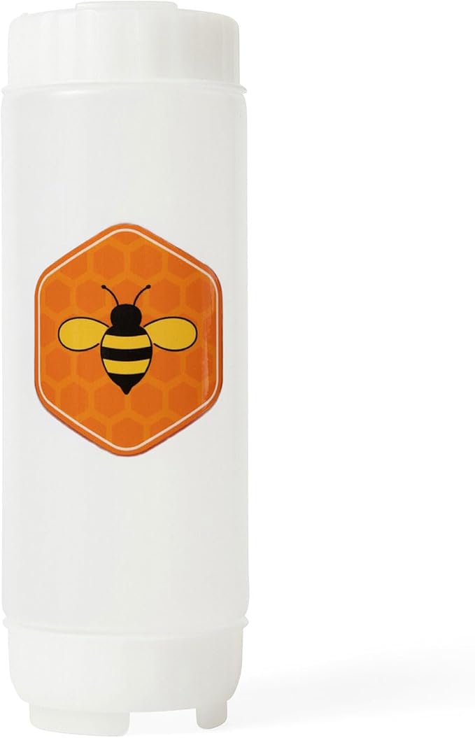 18oz Refillable FIFO Honey Dispenser Bottle – No-Drip BPA-Free Squeeze Container with White Twist Cap, Dishwasher Safe for Honey, Syrup, Agave, Molasses, Sauces (Honey)