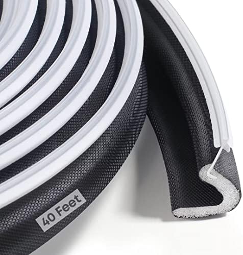 Litaibai 40 ft Kerf Weather Stripping Door Seal for Exterior Doors, Black