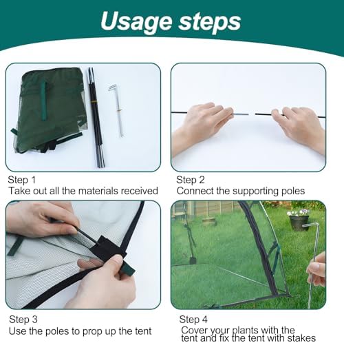 2pack Pest Guard Cover,22.8x22.8x22.8 Inches Garden Mesh Plant Cover Insect Bird Barrier Netting Mesh Outdoor Mesh Plant Enclosure Plant Tent Cover Pest Protection Guard for Fruit Vegetables