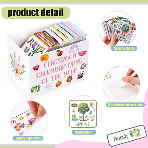 Mooliwe 457 Pcs Colorful Classroom Calendar Days of The Year Set