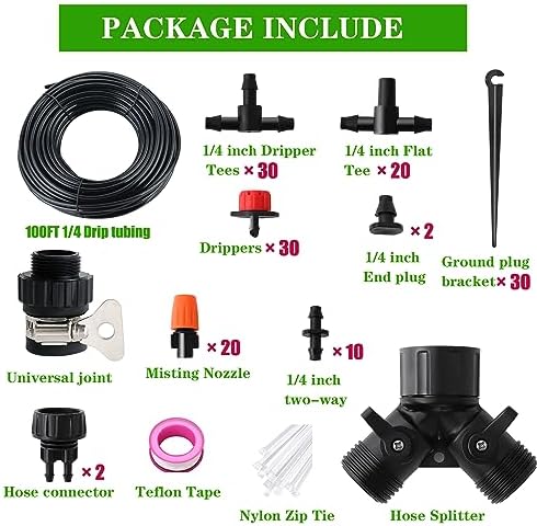 Drip Irrigation Kit, 1/4" Blank Distribution Tubing