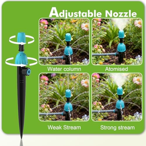 172FT Drip Irrigation System Kit with 2 Zone Water Timer for Garden