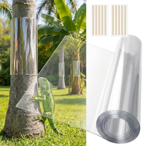 UNIFAMILY Iguana Tree Wraps 96x16IN, PET Squirrel Baffle for Tree Trunk Protector Guard for Reptiles Climbing, Cat Anti Climb Trees Guard, Squirrel Duards for Trees with Double-Sided Adhesive