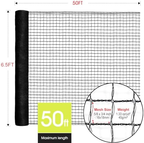 RIFNY Deer Fence, Temporary Fence for Garden Outdoor Yard, 6.5 x 50 FT