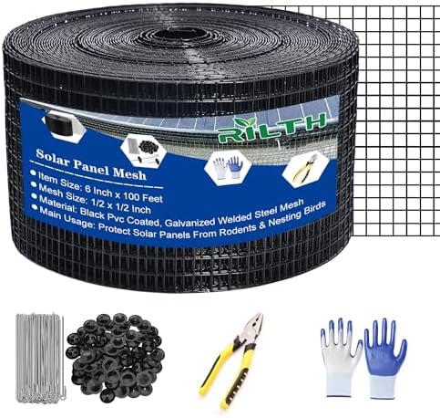 Critter Guard for Solar Panels, 6 in x 100 ft Solar Panel Bird Guard Mesh