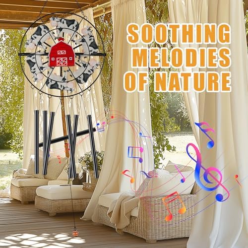 Joint Honglin Metal Farmhouse Cow Wind Chime Outdoor Hanging Decor