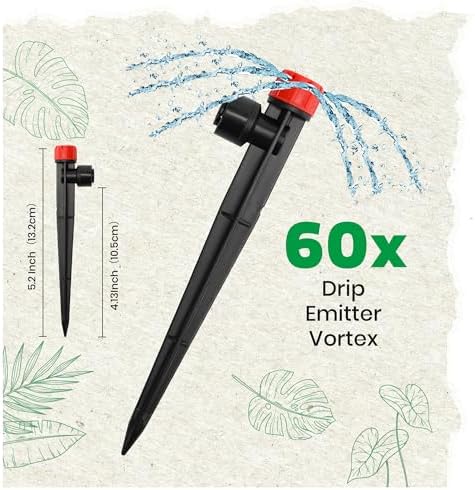 MIXC Quick-Connect Drip Irrigation Emitters for 1/4" Drip Irrigation Tubing