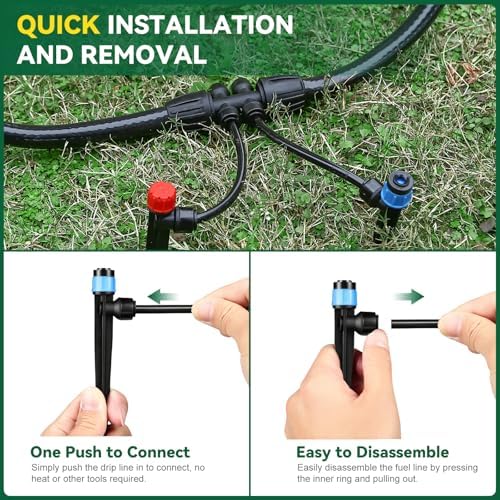 Drip Irrigation System for Garden, 2026-Upgraded Quick Connect Garden Watering Kit All-in-One with 1/2 inch 1/4 inch Irrigation Tubing for Garden, Lawn, Greenhouse, Raised Beds (233FT)
