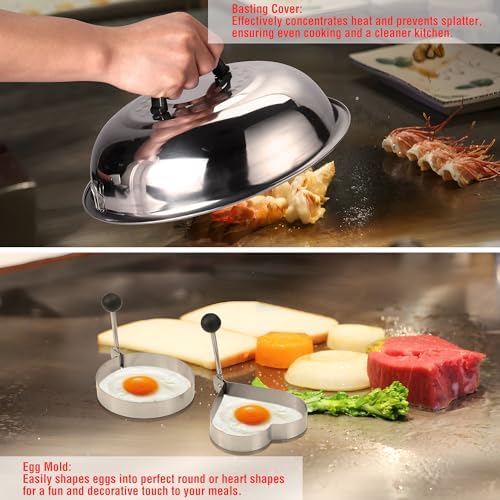 PARGRILL 128 PCS Griddle Accessories Kit - Premium Flat Top Grill Accessories Set for Blackstone & Camp Chef, Stainless Steel BBQ Tool Utensils Gift Grilling Set for Lover Outdoor Men Women dad