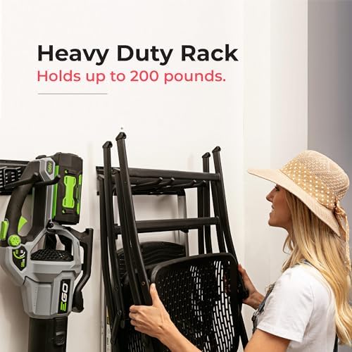 TIDYME Garage Tool Organizer Wall Mount, 32", 2 Racks 4 Hooks, 200 lbs
