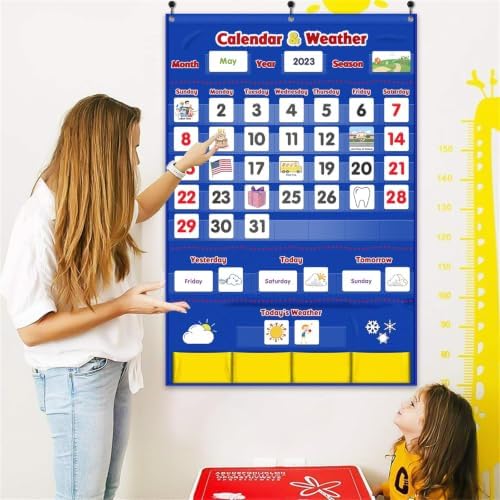 Calendar and Weather Pocket Chart, Classroom Organized Chart, 149 Pieces