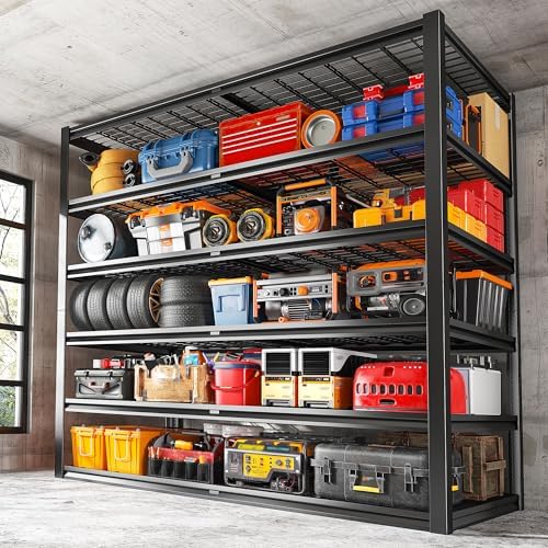 REIBII Heavy Duty Garage Shelving,6 Tier Storage Shelves for Shop