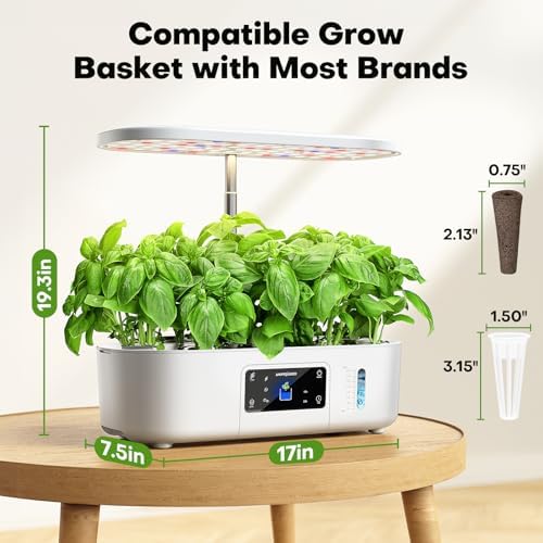 Ahopegarden Hydroponics Growing System: 12 Pods with Touch Control Panel