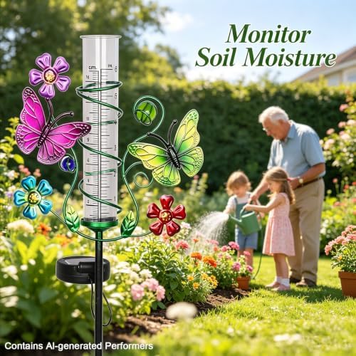 Butterfly Rain Gauge with 6 Inch Plastic Tube