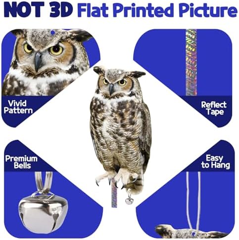 4PCS Flat Fake Owl Plastic Owl to Scare Pigeon for Balcony
