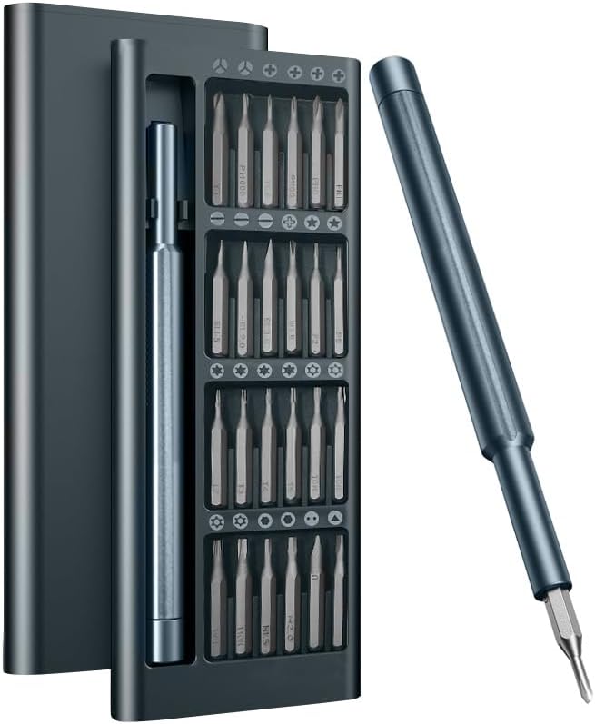 24-in-1 Small Screwdriver Set,Mini Repair Tool Kit Alloy Steel Magnetic Screw Driver for Macbook Laptop Drone toys Gift for Men (Glossy handle)