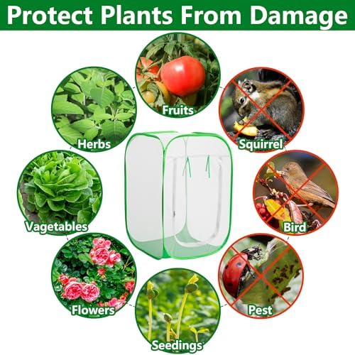 24"x24"x36" Pop Up Garden Mesh Plant Cover, Plant Protectors Mesh Enclosure
