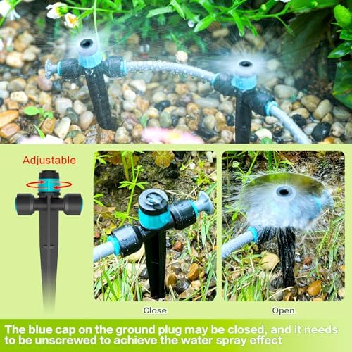 Drip Irrigation System, Automatic Drip Irrigation Kit for Potted Plants, 33ft Quick Connector Garden Watering System with 6mm Irrigation Tubing Hose Adjustable Emitters