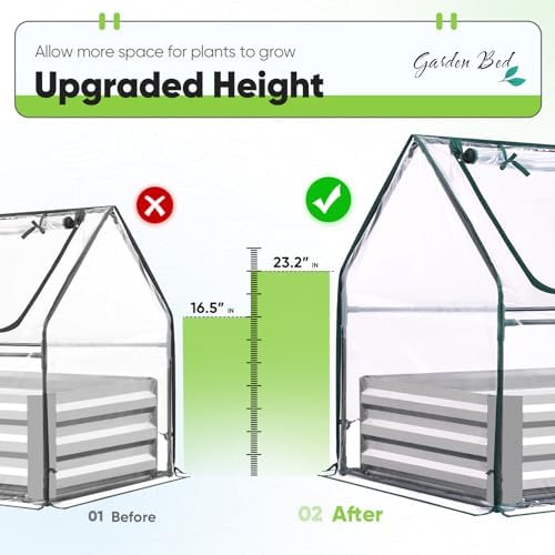 Quictent Raised Garden Bed with Cover 4x2.5x1 FT