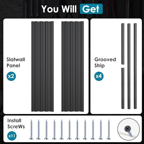Brakki Slat Wall Paneling 2x4 Ft, Slatwall Garage Organizer Storage System
