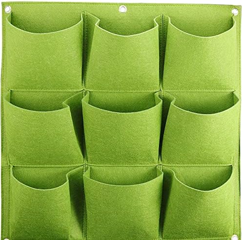 ZOENHOU 2 Pack Total 36 Roomy Pockets Green Vertical Garden Planter, Wall-Hanging Flower Pot Bags, Felt Wall Mount Balcony Planter Pouch for Herbs, Succulent, Flowers and Vegetables