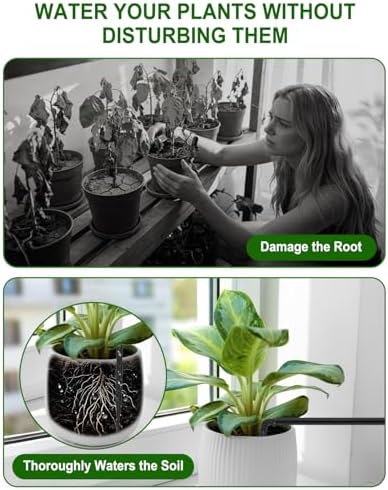 Solar Automatic Drip Irrigation System, 15 Pot Self Watering System with 2200mAh, IPX5 Waterproof, USB-C & Solar Charging, Timer Modes for Indoor/Outdoor Garden, Balcony & Patio