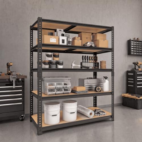 2400LBS Garage Shelving, 28" Wx12 Dx60 H Metal Storage Shelves