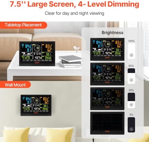 VEVOR YT60234 WiFi Weather Station 7-in-1 Weather Stations Indoor Outdoor