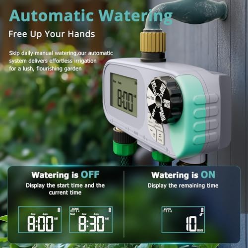 QUOBAS Sprinkler Timer for Garden Hose, Programmable Brass Water Timer