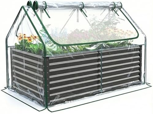 Quictent Large Raised Garden Bed with Cover 6x3x2 ft