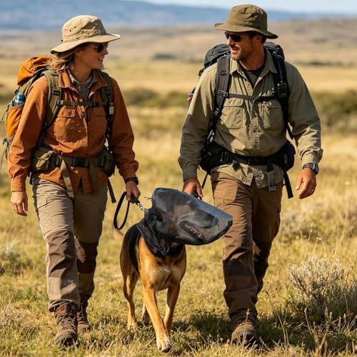 Dog Head Cover - Face Fly Nets, Breathable Mesh Guard with Adjustable Straps, Anti-Bite Protection, Compact Shield, Comfortable Pet Accessory for Outdoor Walking Camping