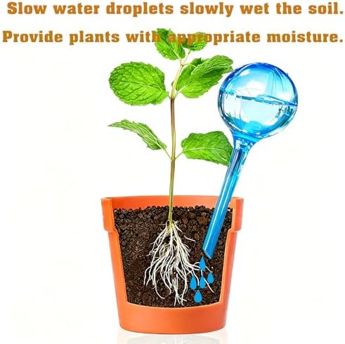 Small Plant Watering Globes, 6pcs Plastic Plant Self Watering Devices