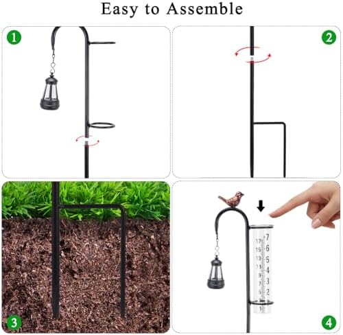 Hummingbird Rain Gauge Outdoor, Solar Rain Gauge