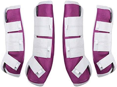 Harrison Howard Horse Fly Boots Leg Guards Fly Boots Protection Set of 4 Amethyst Large Full Size