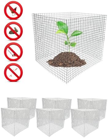 6 New Small Wire Plant Protectors, 12" Square, 12" high (Vinyl Coated Rust Resistant Wire)