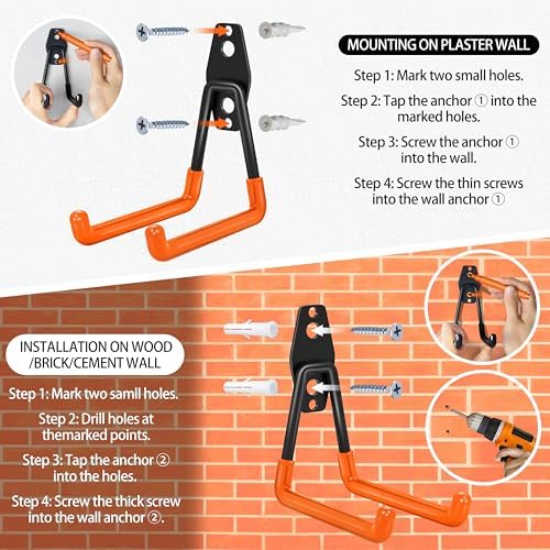 28 Pack Garage Hooks Heavy Duty with Non Slip PVC Coating