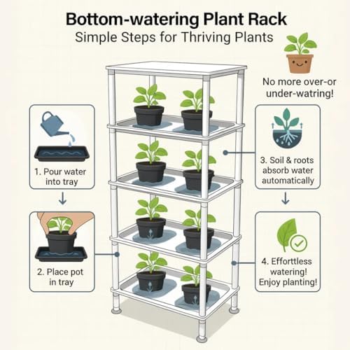 RooTrimmer 5-Tier Seed Starter Trays,Plant Stand,Bottom-Watering Design